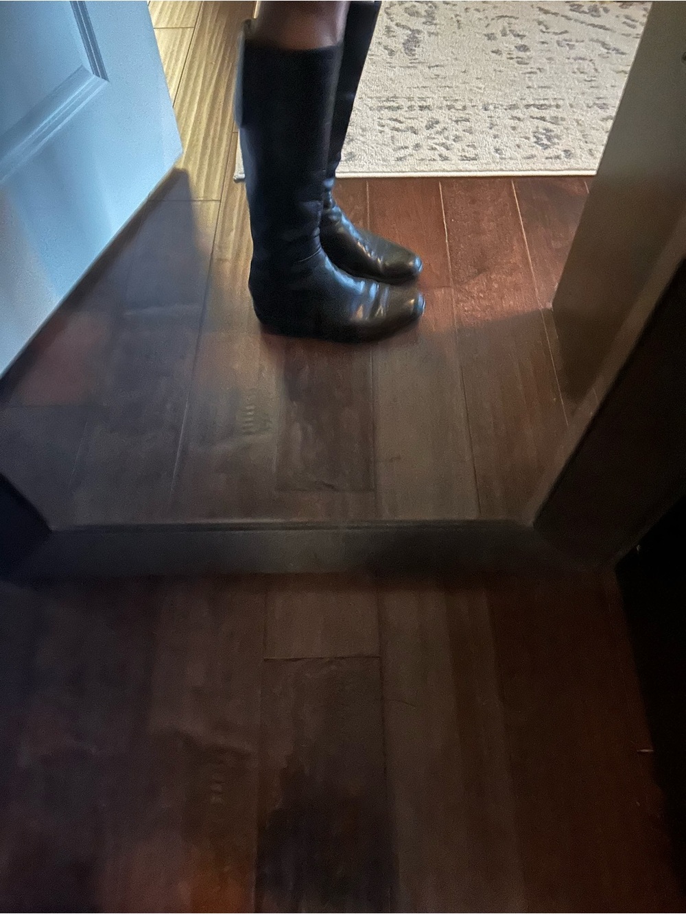 Prada Black Leather Tall Riding Boots